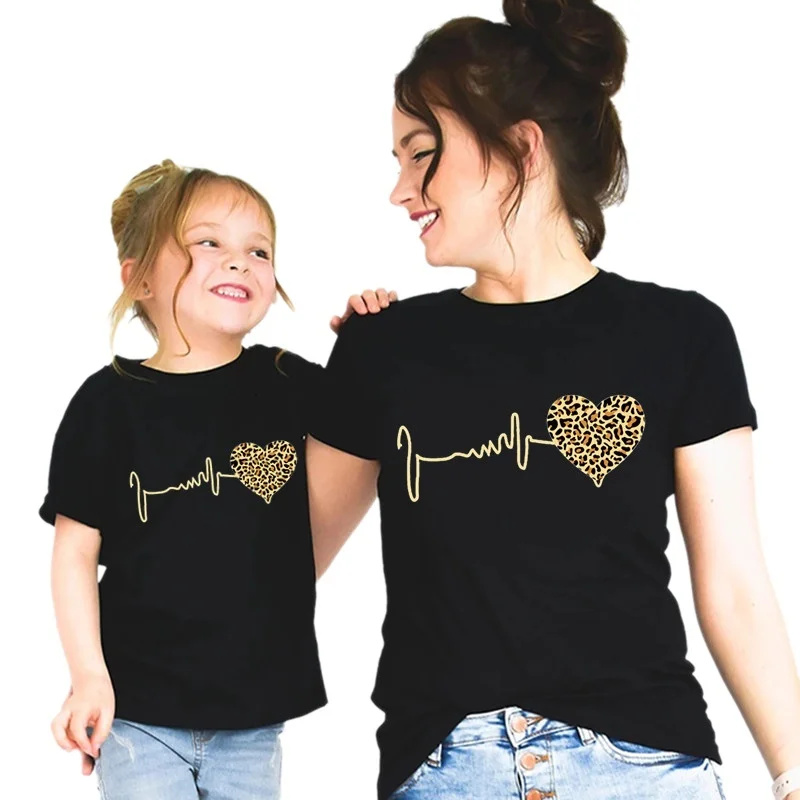 Plant Parent T Shirt - Leopard Heart Family T-shirt Mom Daughter
