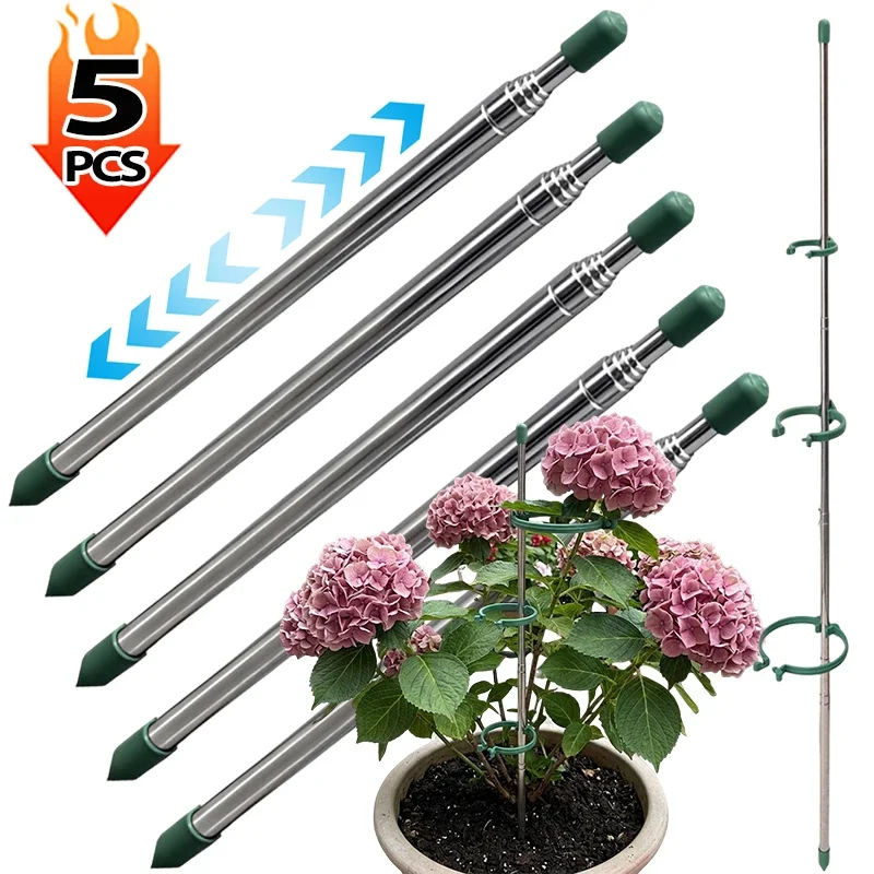 Plant Parent Tools - 5/1PCS Retractable Plant Support Ring Green