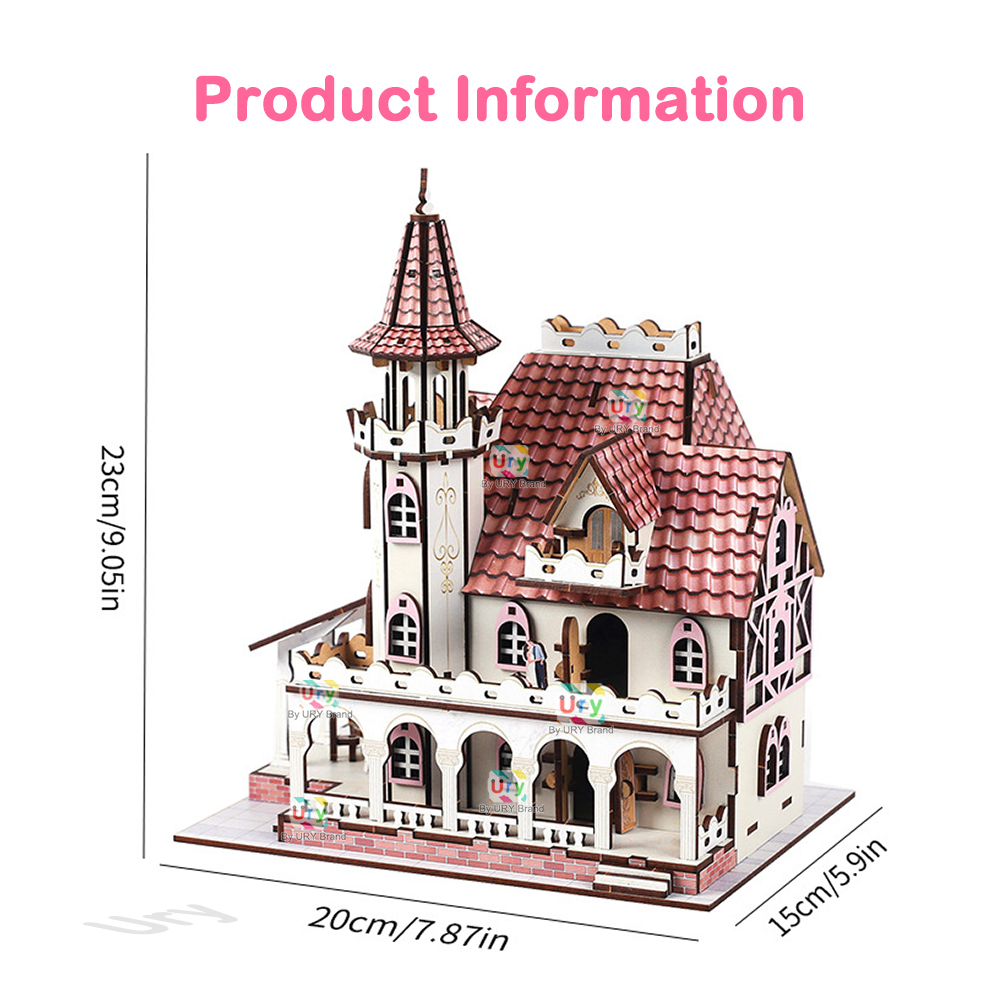 URY 3D Wooden Puzzle Medieval  - Philodendron Pink Princess ulasan dan harga