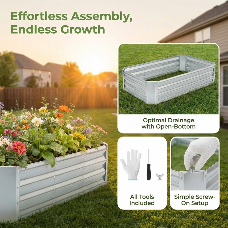 Large Bottomless Galvanized Ga - Plant Parenting ulasan dan harga